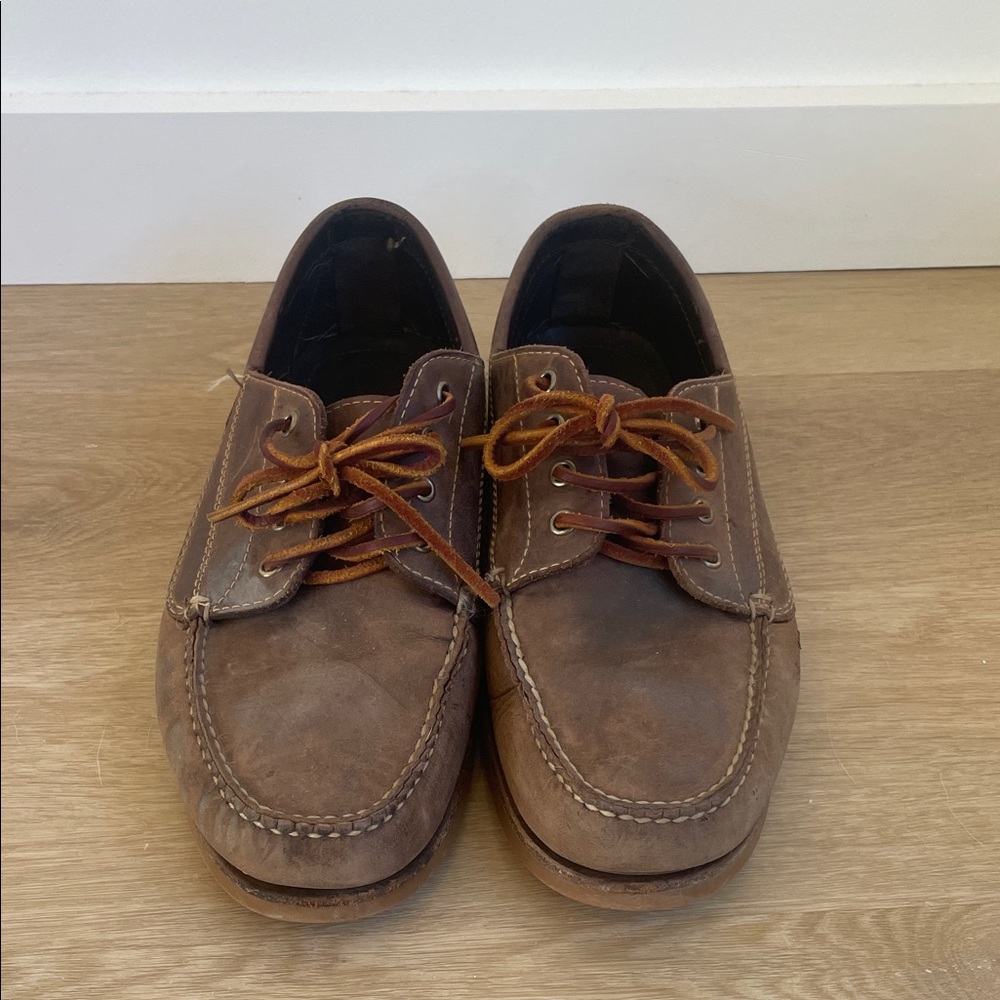 L.L. Bean Men's Tan Leather Boat Shoes BLucher moc jackman mule LL moccasin